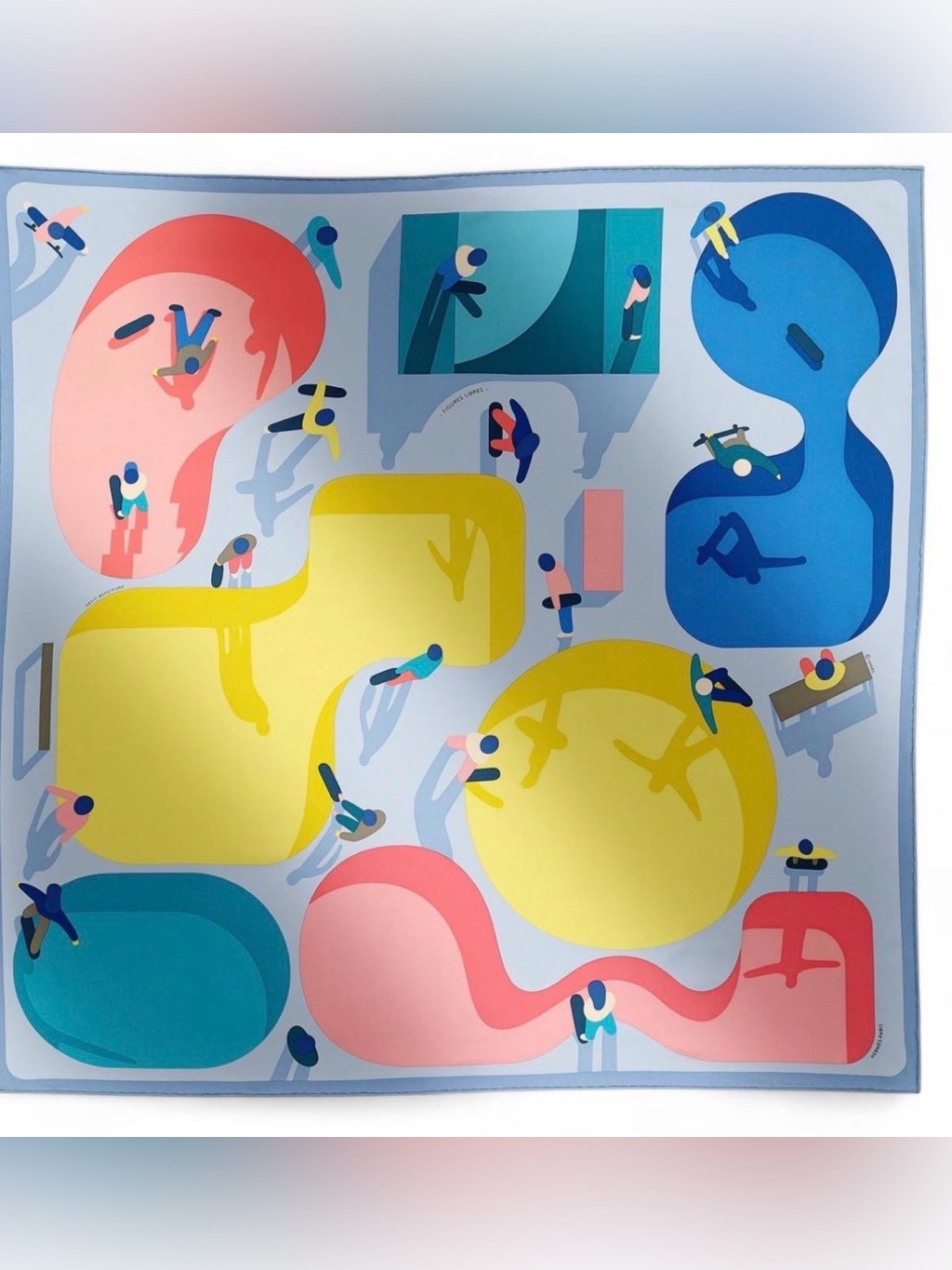 Herms Figures Libres Scarf 90cm